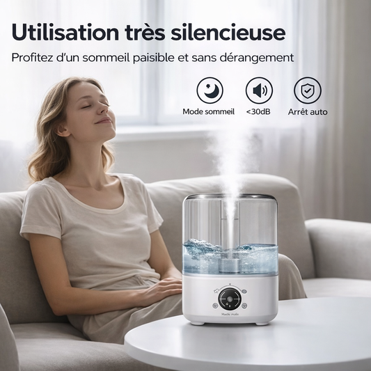 Humidificateur ultra-silencieux grande capacité - 5 litres