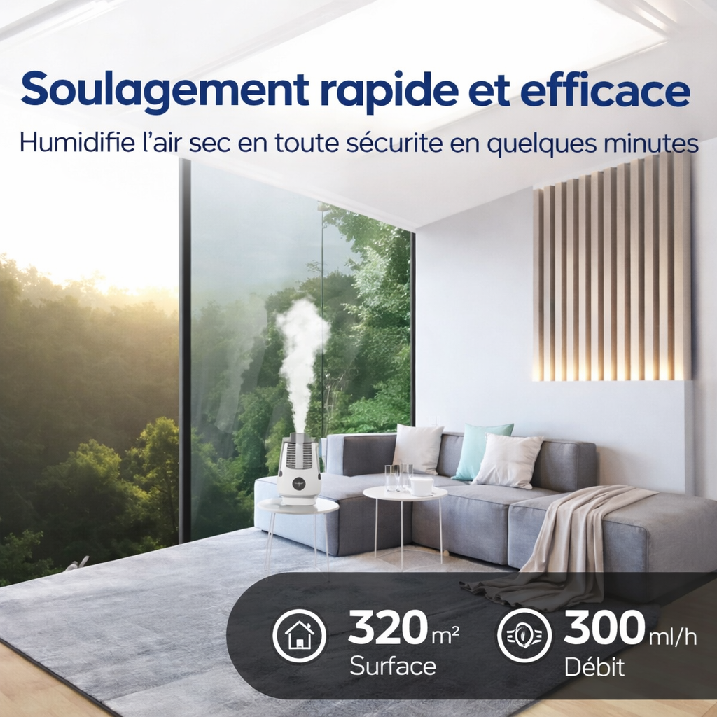 Humidificateur ultra-silencieux grande capacité - 5 litres