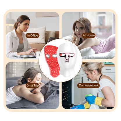 Masque LED de Photothérapie 7 Couleurs – Soin Visage & Cou Anti-Âge
